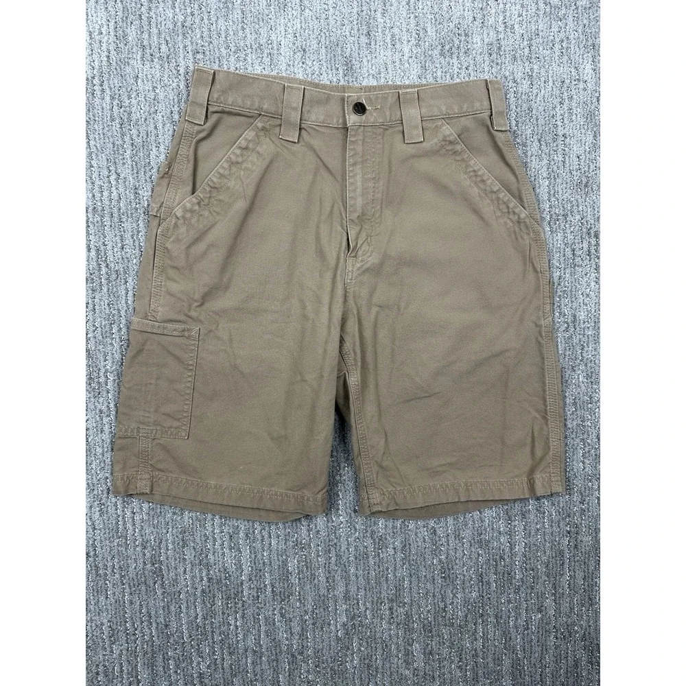 Carhartt Carpenter Work Shorts B147 DKH Mens 30x10 Tan Brown Canvas Work Vtg Y2K